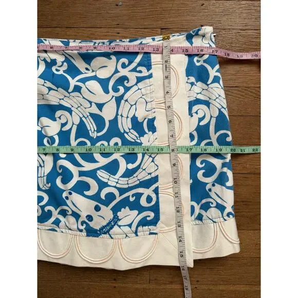 Lilly Pulitzer Blue & White Alligator Print Skirt Skort - Picture 7 of 11
